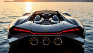 lamborghini enthüllt ein luxuriöses boot mit drei kraftvollen v16-motoren und einer gesamtleistung von 7600 ps – eine spektakuläre fusion aus geschwindigkeit, design und innovation auf dem wasser.